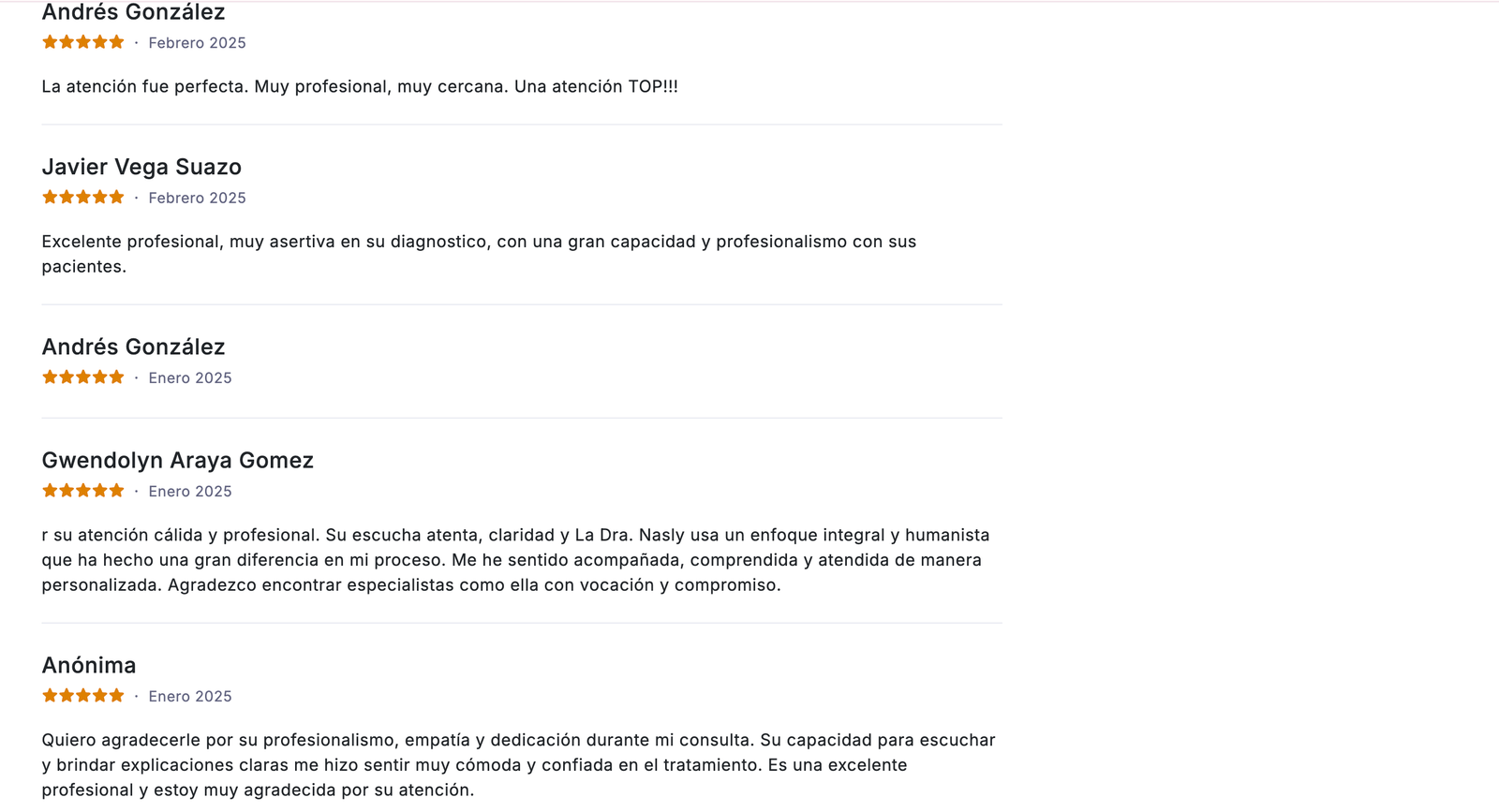 Comentario paciente 3